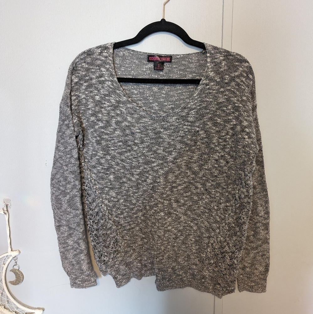 🔥 Rock & Roll Grey Knit Sweater